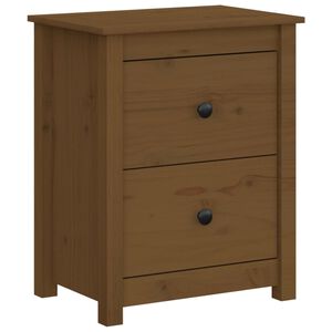 vidaXL Bedside Cabinet Honey Brown Solid Pine Wood 19.7x13.8x24.2 in