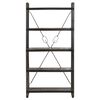 vidaXL Bookcase Black Solid rough mango wood, powder-coated steel