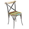 vidaXL Dining Chair Set of 4 Multicolor Reclaimed wood with steel frame