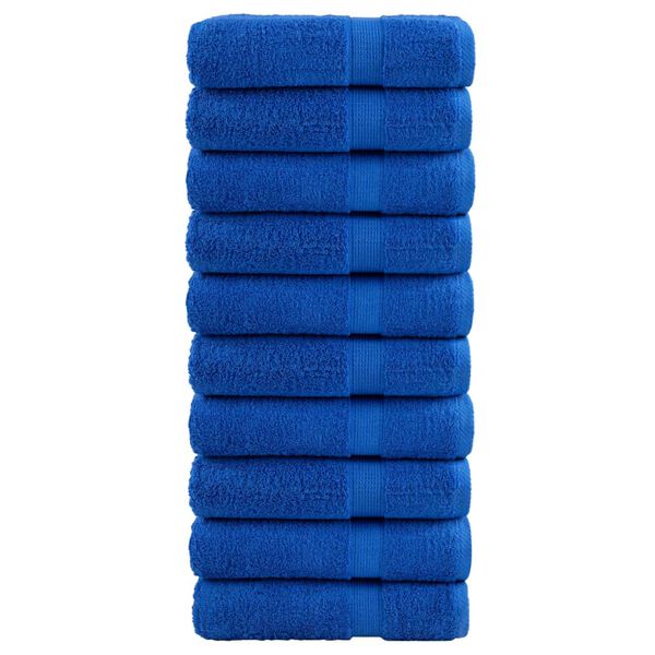 vidaXL Bath Towel Set of 10 Blue 100% Cotton 39.4 x 59.1 in Bath Towel