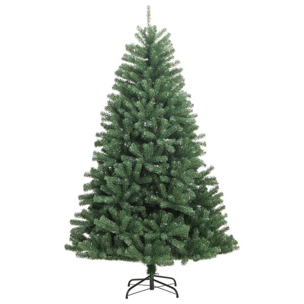 vidaXL Artificial Hinged Christmas Tree Green PVC 5.9 ft Foldable