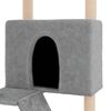 vidaXL Cat Tree Light grey Engineered wood, plush, sisal Large Durable