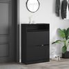 vidaXL Shoe Cabinet Black Engineered wood 31.5 x 13.4 x 45.7 in