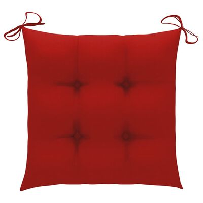 vidaXL Chair Cushions 4 pcs Red 19.7"x19.7"x2.8" Fabric