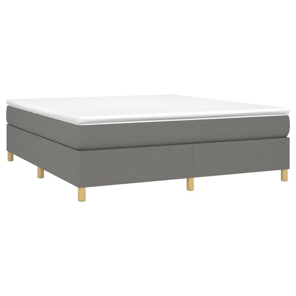 vidaXL Box Spring Bed Frame Dark Gray California King Fabric (US Only)