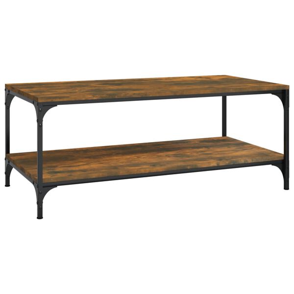 vidaXL Coffee Table Smoked oak Engineered wood, steel 31.5x19.7x15.7 in