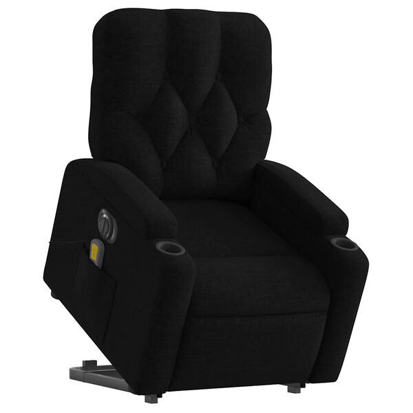 vidaXL Electric Stand Up Massage Recliner Chair Black