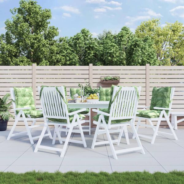 vidaXL Lowback Chair Cushion Set of 6 Leaf pattern