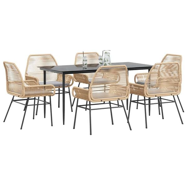 vidaXL Garden Dining Set Brown, Light Grey, Black