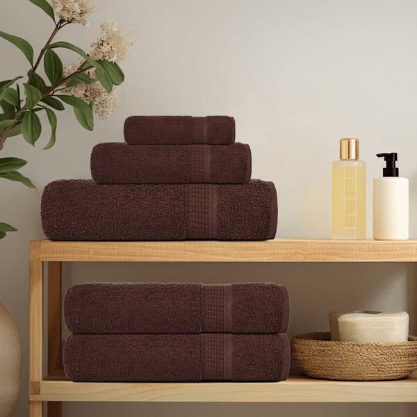 vidaXL Soap Towel Set of 4 Brown 100% Cotton 11.8 x 11.8 in Soap Towel
