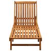 vidaXL Sunlounger Natural wood colour, Beige cushion Solid acacia wood