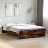 vidaXL Bed Frame Smoked Oak Engineered Wood, Steel King Durable