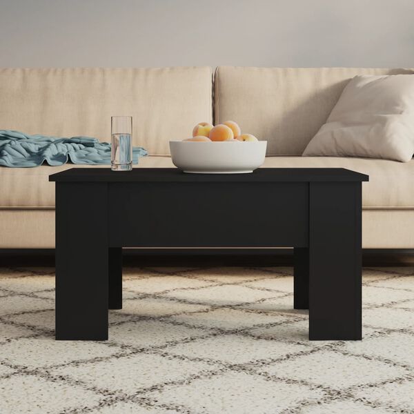 vidaXL Coffee Table Black Engineered wood Medium Modern Coffee Table