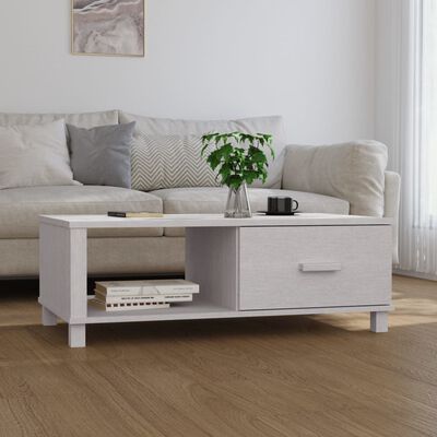 vidaXL Coffee Table HAMAR White 39.4"x21.7"x13.8" Solid Wood Pine