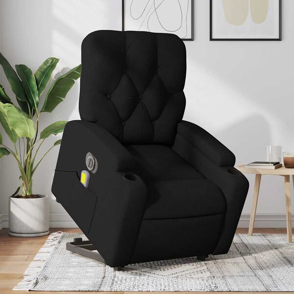 vidaXL Electric Stand Up Massage Recliner Chair Black