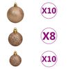 vidaXL Artificial Pre-lit Christmas Tree with Ball Set Silver 94.5" PET