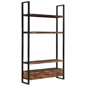 vidaXL Bookshelf Multicolour Solid Reclaimed Wood, Powder-Coated Iron