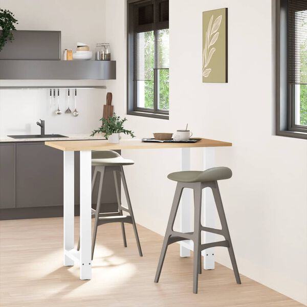 vidaXL Coffee Table Leg Set of 2 White Powder-coated steel Medium