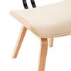 vidaXL Dining Chair Set of 2 Cream Faux leather, bent wood Standard