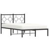 vidaXL Bed Frame Black Powder-Coated Steel Double Bed Bed Frame