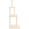 vidaXL Cat Tree Cream Engineered wood, plush, sisal 58.7 in Cat Tree