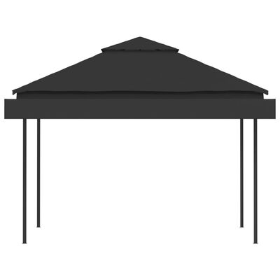 vidaXL Gazebo with Double Extending Roofs 9.8'x9.8'x9' Anthracite 180g/m²