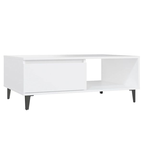 vidaXL Coffee Table White 35.4"x23.6"x13.8" Engineered Wood