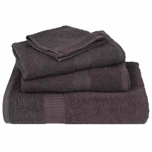 vidaXL Towel Set Anthracite 100% Cotton Towel Set Rectangular