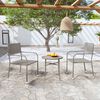 vidaXL Garden Dining Set Gray PE rattan, powder-coated steel, PP board