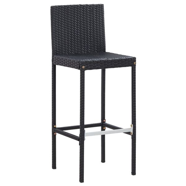 vidaXL Garden Bar Set Black (Rattan), Cream (Cushions)