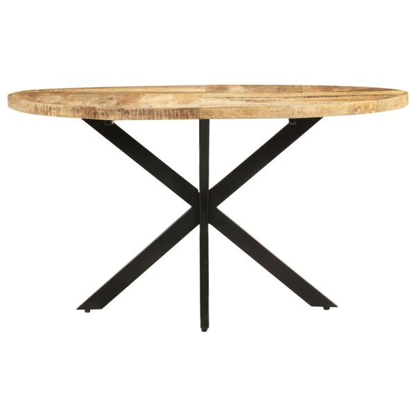 vidaXL Dining Table Natural Wood and Black