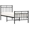 vidaXL Metal Bed Frame without Mattress with Footboard Black 29.5"x74.8"