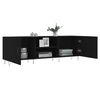 vidaXL TV Cabinet Black Engineered wood, Iron TV Cabinet Rectangular