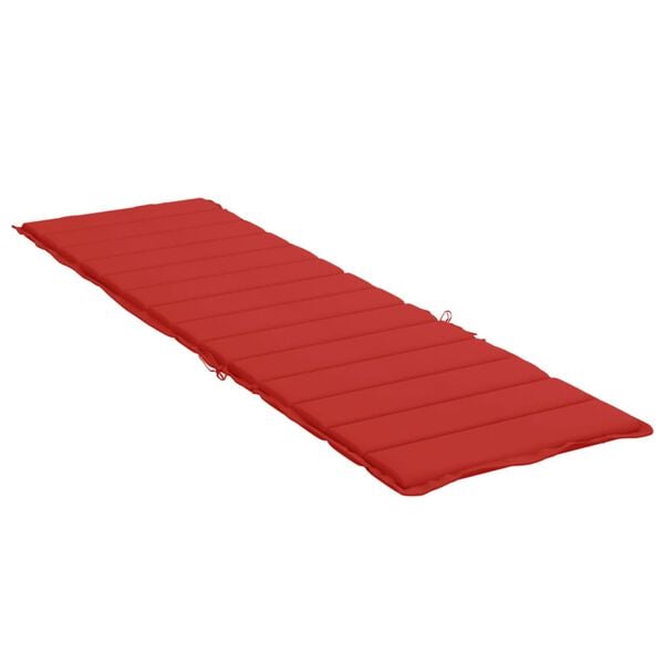 vidaXL Sun Lounger Cushion Red Oxford fabric, Foam fiber 78.7x27.6x1.2 in