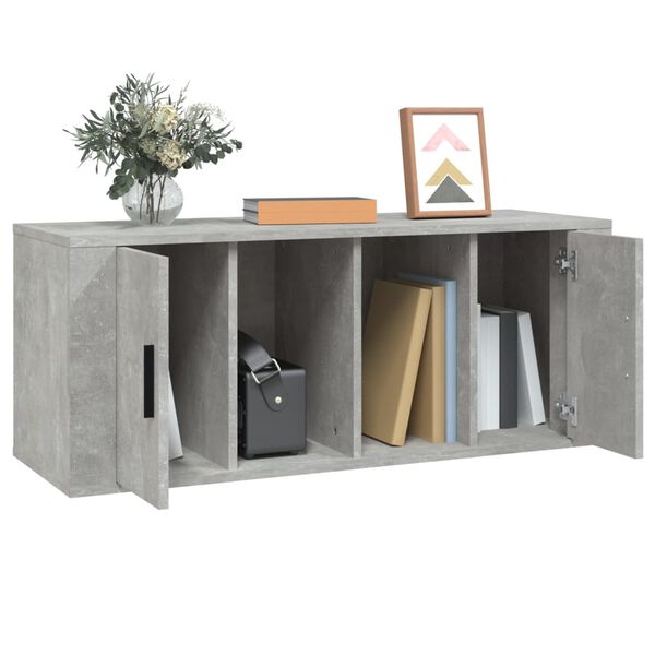 vidaXL TV Cabinet Concrete Grey Engineered Wood Medium TV Cabinet