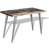 vidaXL Dining Table Multicolor Solid reclaimed wood, steel Medium