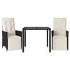 vidaXL Bistro Set Black and Cream