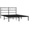 vidaXL Bed Frame Black Powder-coated steel Full Bed Frame Rectangular