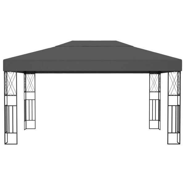 vidaXL Gazebo Anthracite 100% polyester, steel 10 x 13 ft Tough Gazebo
