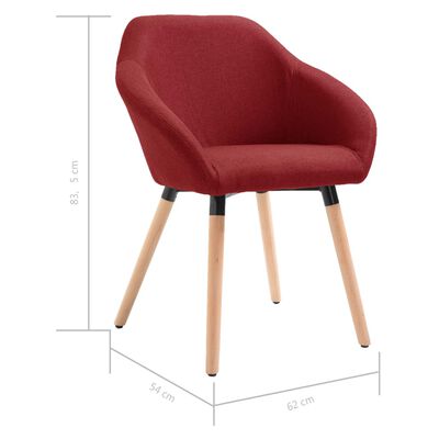 vidaXL Dining Chairs 4 pcs Wine Red Fabric