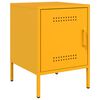 vidaXL Bedside Cabinet Set of 2 Mustard Yellow Steel Medium