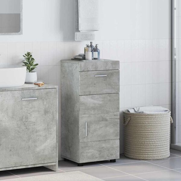 vidaXL Bathroom Cabinet Set with Drawer TULUM Concrete Grey
