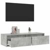 vidaXL TV Cabinet Concrete Gray Engineered Wood Medium TV Cabinet