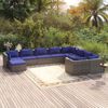 vidaXL Garden Lounge Set Grey PE rattan Large Modular