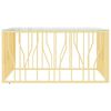 vidaXL Coffee Table Gold Stainless Steel, Tempered Glass Modern