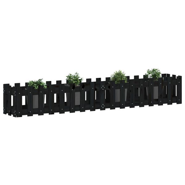 vidaXL Garden Raised Bed Black Solid pine wood Medium Durable