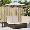 vidaXL Double Sun Lounger with Cushions Brown Poly Rattan