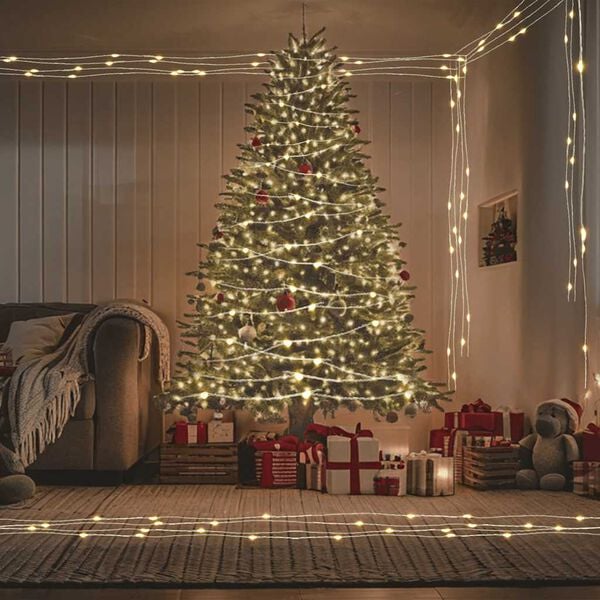 vidaXL Led String Warm White Copper Wire 49.2 ft String Lights