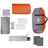 vidaXL Family Tent Grey and Orange 226.77 x 127.95 x 83.86 in