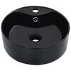 vidaXL Wash Basin with Overflow 14.2x5.1" Ceramic Black